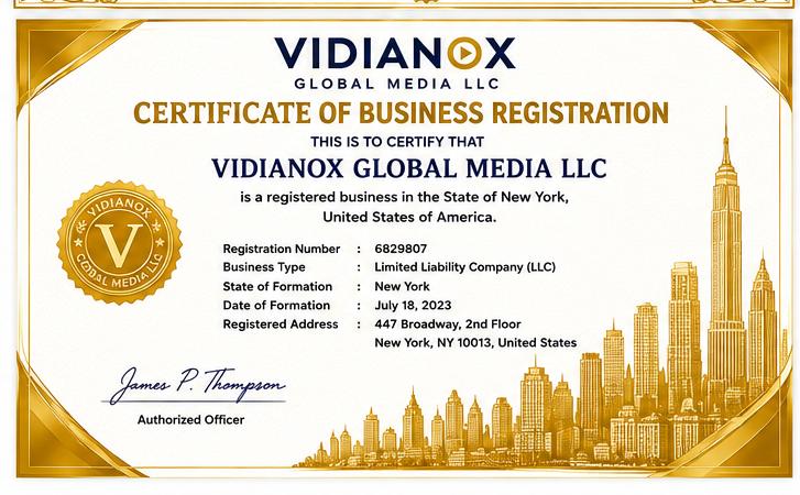 VIDIANOX certification document 1